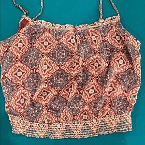 American Girl Red and Cream Patterned Camisole